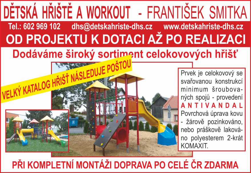 FRANTIŠEK SMITKA - DĚTSKÁ HŘIŠTĚ, WORKOUT, FITNESS