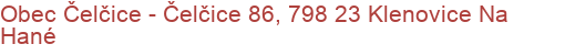 Obec Čelčice - Čelčice 86, 798 23 Klenovice Na Hané