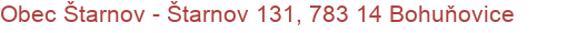 Obec Štarnov - Štarnov 131, 783 14 Bohuňovice