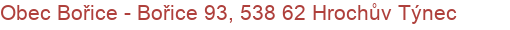 Obec Bořice - Bořice 93, 538 62 Hrochův Týnec