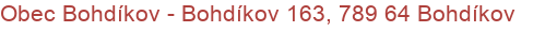 Obec Bohdíkov - Bohdíkov 163, 789 64 Bohdíkov