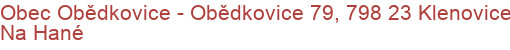 Obec Obědkovice - Obědkovice 79, 798 23 Klenovice Na Hané
