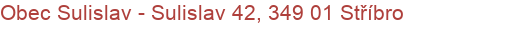 Obec Sulislav - Sulislav 42, 349 01 Stříbro