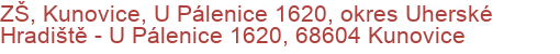 ZŠ, Kunovice, U Pálenice 1620, okres Uherské Hradiště - U Pálenice 1620, 68604 Kunovice