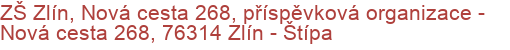 ZŠ Zlín, Nová cesta 268, příspěvková organizace - Nová cesta 268, 76314 Zlín - Štípa