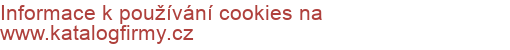Informace k používání cookies na www.katalogfirmy.cz | Nezaradení - zberná kategória NEMAZAŤ